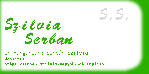 szilvia serban business card
